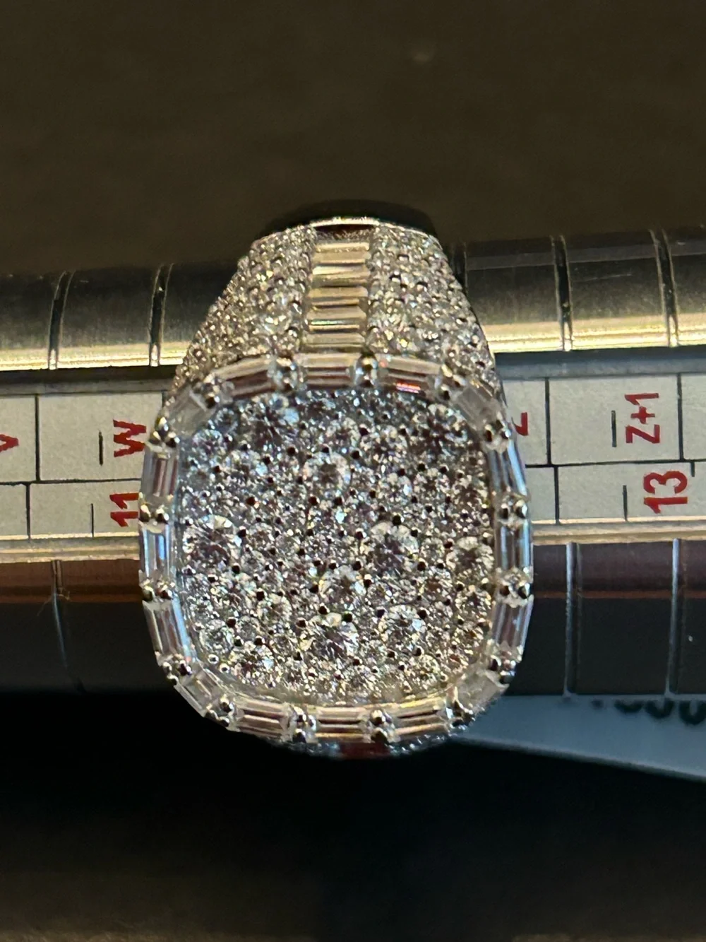 5.00CTW Moissanite Iced Out Men’s Ring 11.55Grams 925 Sterling Silver Size 12